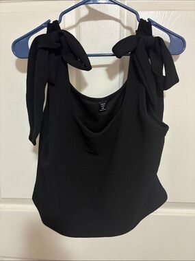SHEIN Black Tie-Shoulder Tank Top